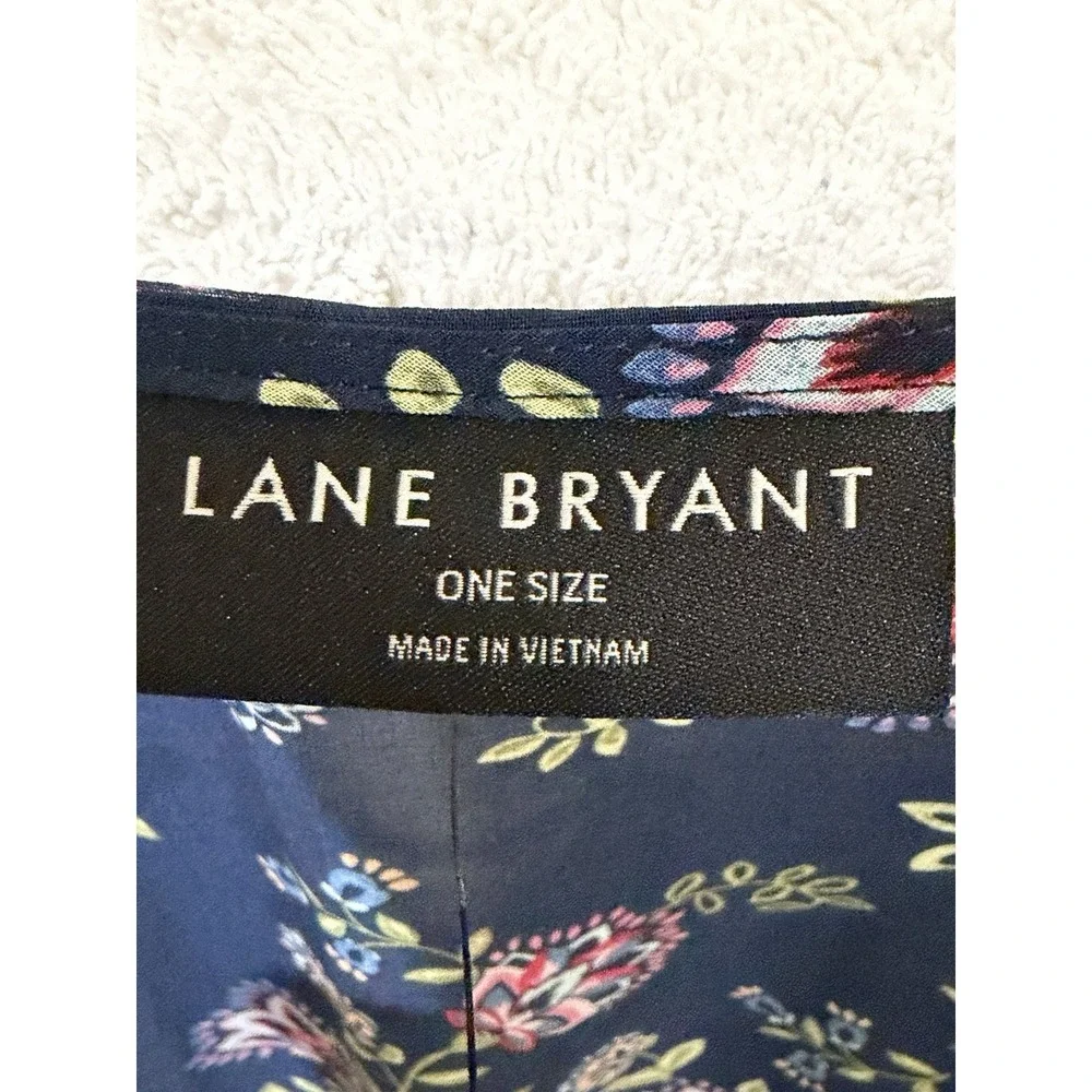 NWT Lane Bryant Navy Floral Chiffon Kimono One Size Sheer‎